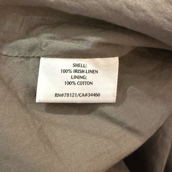 Eileen Fisher Taupe Irish Linen Ruffle A-Line Skirt Size Small Petite - Picture 8 of 8